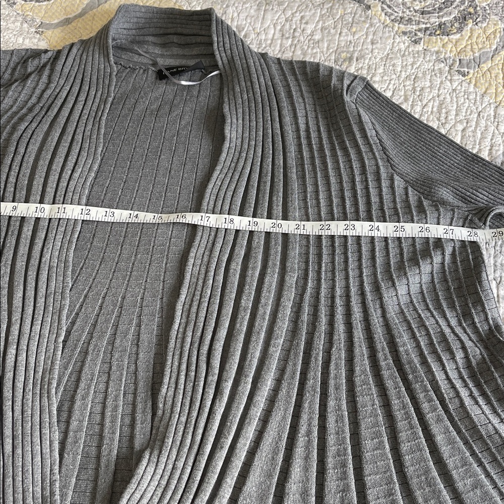 Lane Bryant Gray Ribbed Open Front Sweater - Picture 8 of 12